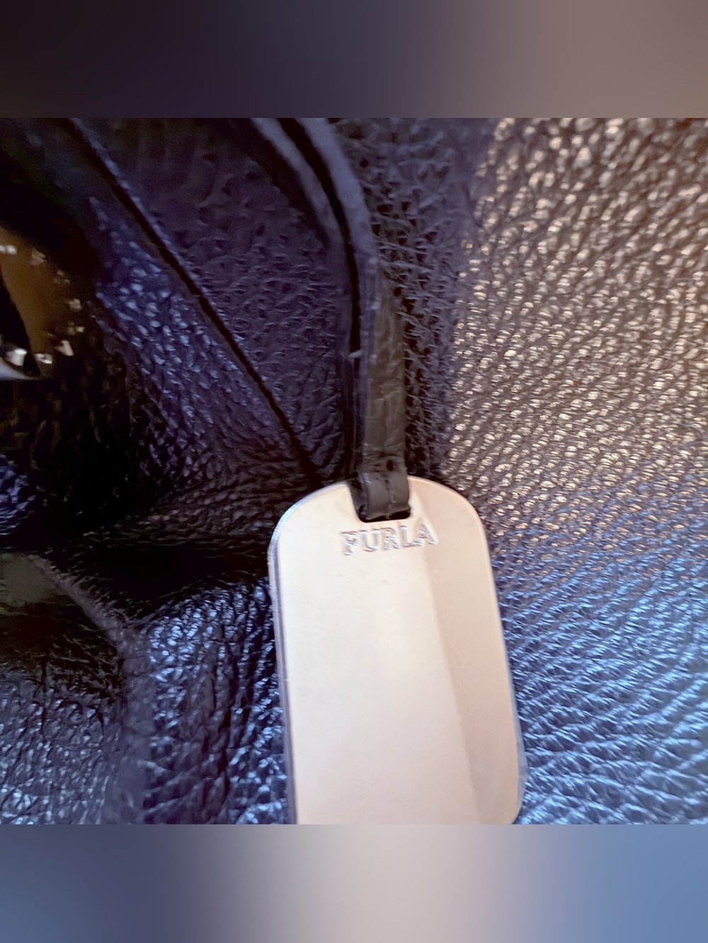 Furla Black Pebbled Leather Tote with Tag - Picture 2 of 7